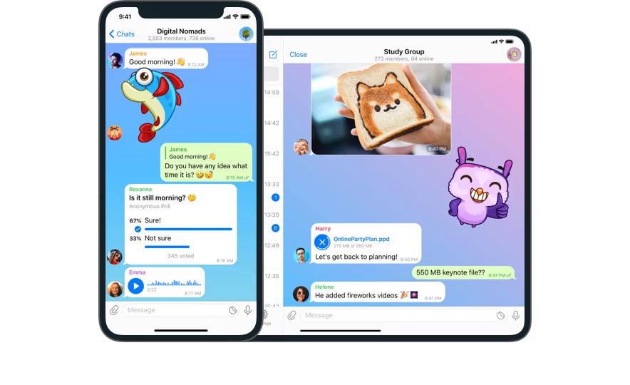 Telegram iOS 中文版本界面截图 - iPhone 与 iPad 聊天界面